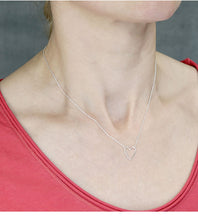 Load image into Gallery viewer, Sterling Silver Simple Heart Necklace