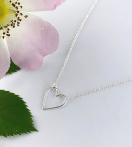 Sterling Silver Simple Heart Necklace