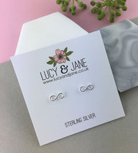 Load image into Gallery viewer, Sterling Silver Infinity Studs