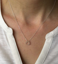 Load image into Gallery viewer, Sterling Silver Triple Heart Charm Necklace