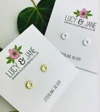 Load image into Gallery viewer, Sterling Silver Sun Earring Studs