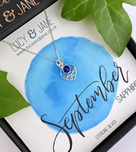 Load image into Gallery viewer, Sterling Silver Calm Seas Birthstone Necklace