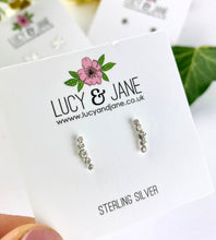 Load image into Gallery viewer, Sterling Silver Mini Sparkle Climber Studs