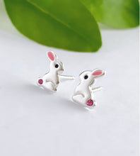 Load image into Gallery viewer, Sterling Silver Rabbit Earrings
