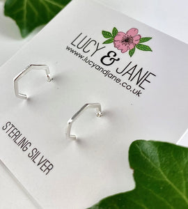 Sterling Silver Geometric Hoops