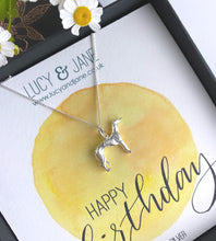 Load image into Gallery viewer, Sterling silver greyhound necklace in a gift box