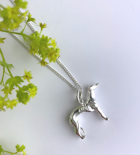 Sterling silver greyhound necklace