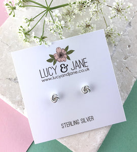 Sterling Silver Knot Stud Earrings
