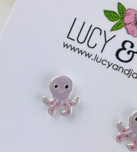 Load image into Gallery viewer, Sterling Silver Octopus Earrings