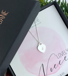 Sterling Silver Personalised Initial Heart Necklace