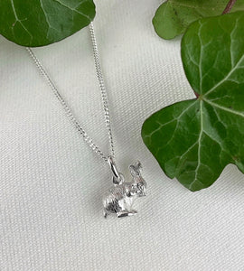 sterling silver rabbit necklace