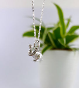 sterling silver rabbit necklace