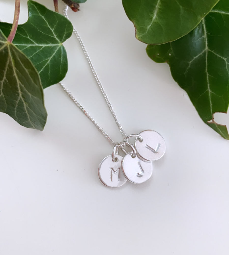 Sterling Silver Personalised Three Initial Necklace – Lucy and Jane