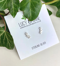 Load image into Gallery viewer, Sterling Silver Triple Star Mini Climber Earrings