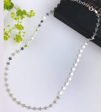 Load image into Gallery viewer, Sterling silver necklace made up from lots of tiny stars 